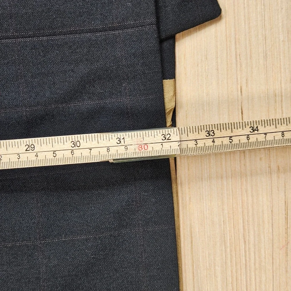 J Riggings Double Breasted Hunting Horn Suit Jacket Mens 40R Black Pinstripe